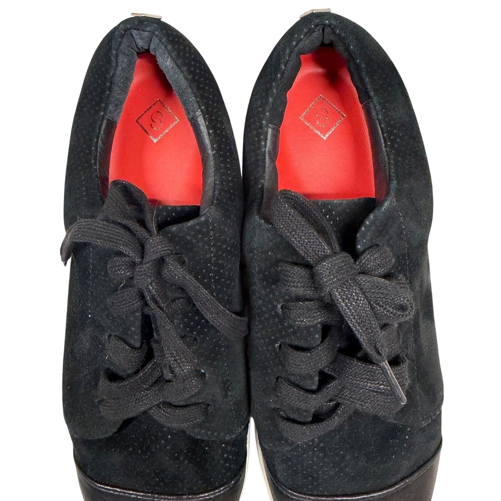 Cocktail Sneakers Black Suede Leather Cap Toe‎ Lace Casual Size 9 RARE - Picture 4 of 6